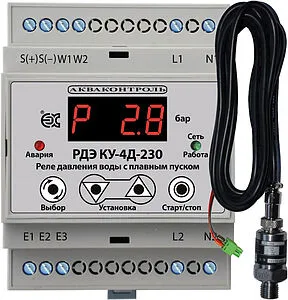 Реле контроля уровня воды в емкости с выносным датчиком 4-20 мА Extra Акваконтроль РДЭ КУ-4Д-230-1-5-1/0-6м 4515022401, 1
