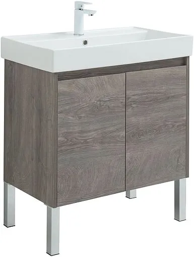 Тумба-умывальник Aquanet Nova Lite 75 дуб рошелье 00298851+00242338