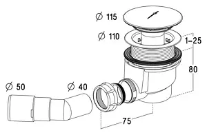 Сифон для душевого поддона Radaway хром 690P Сифон для душевого поддона Radaway хром 690P, 3