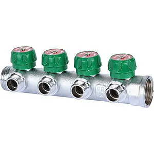 Коллектор регулирующий проходной 4 отвода 1"в/н x ½"н Stout SMB-6849-011204 Коллектор регулирующий проходной 4 отвода 1"в/н x ½"н Stout SMB-6849-011204, 1