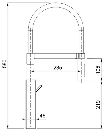 Смеситель для кухни с выдвижным изливом Franke Crystal хром 115.0474.625
