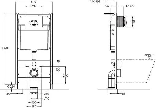 Комплект 5 в 1 BelBagno Loto BB070CHR/SC/BB026/BB041CR с кнопкой хром глянцевый