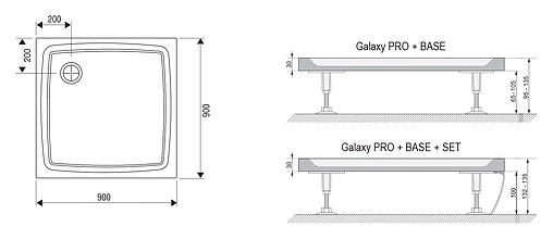 Поддон для душа Ravak Perseus Pro-90 Flat XA037711010