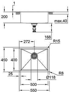 Мойка кухонная со смемителем Grohe K700U нержавеющая сталь 31574SD1 Мойка кухонная со смемителем Grohe K700U нержавеющая сталь 31574SD1, 2