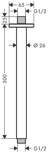 Держатель верхнего душа на потолок Hansgrohe Vernis Shape 300 хром 26407000