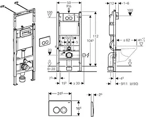 Комплект 5 в 1 Geberit Idol 458.122.2U.1 с кнопкой Delta21 белый глянцевый Комплект 5 в 1 Geberit Idol 458.122.2U.1 с кнопкой Delta21 белый глянцевый, 2
