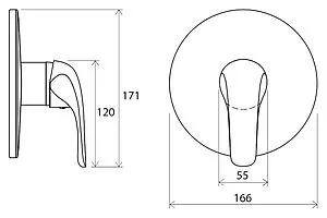 Смеситель для душа скрытого монтажа Ravak Rosa хром X070049 Смеситель для душа скрытого монтажа Ravak Rosa хром X070049, 5