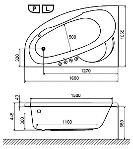 Ванна акриловая Excellent Laguna 160x105 R WAEX.LGP16WH Ванна акриловая Excellent Laguna 160x105 R WAEX.LGP16WH, 3