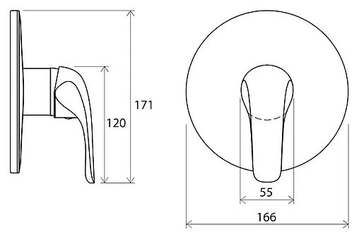 Смеситель для душа скрытого монтажа Ravak Rosa хром X070049 Смеситель для душа скрытого монтажа Ravak Rosa хром X070049