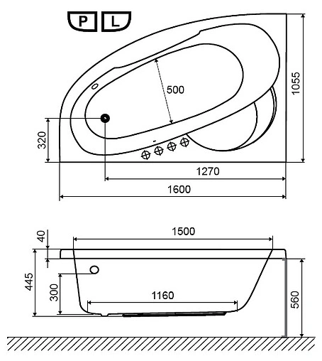 Ванна акриловая Excellent Laguna 160x105 R WAEX.LGP16WH