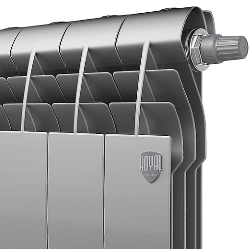 Радиатор биметаллический 10 секций нижнее правое подключение Royal Thermo BiLiner VD 350 Silver Satin RTBSSVDR35010