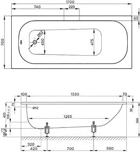 Ванна стальная Bette Form 170x70 белый 2945-000 AD Ванна стальная Bette Form 170x70 белый 2945-000 AD, 2