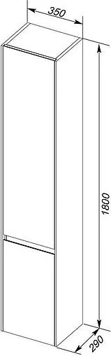 Шкаф-пенал Aquanet Гласс 35 L белый 00249946