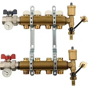 Группа коллекторная без расходомеров 4 отвода 1&quot;в/в x ¾&quot;ек Tiemme 3870012, 1