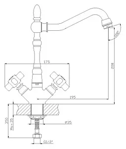 Смеситель для кухни Rossinka хром Z02-72 Смеситель для кухни Rossinka хром Z02-72, 2