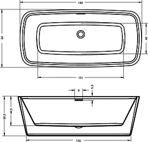 Ванна акриловая отдельностоящая Riho ADMIRE 180x84 BD0300500000000, 3