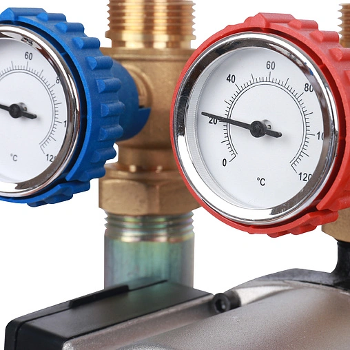 Насосный модуль с термостатическим смесительным клапаном 1&quot;н х ¾&quot;в Stout SDG-0002-002002 с насосом Grundfos UPSO 15-65 130