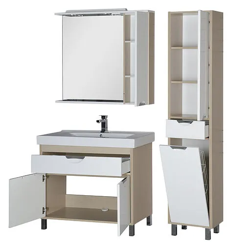 Шкаф-зеркало Aquanet Гретта 100 R белый/светлый дуб 00173988