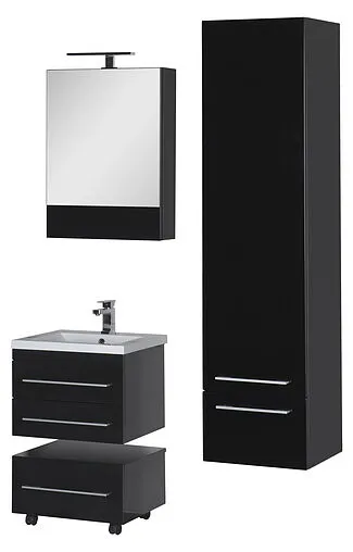 Шкаф-зеркало Aquanet Нота 58 L чёрный 00169191