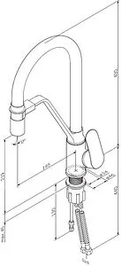 Смеситель для кухни с подключением к фильтру Am.Pm Like чёрный/красный F8007828, 2