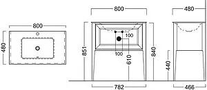 Тумба-умывальник напольная Kerama Marazzi Plaza Classic Neo 80 орех PL.CN.80.1\NUT.M+PL.wbu.55 Тумба-умывальник напольная Kerama Marazzi Plaza Classic Neo 80 орех PL.CN.80.1\NUT.M+PL.wbu.55, 2