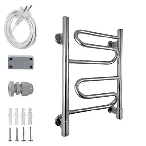 Полотенцесушитель электрический лесенка Energy Bravo 600х400 полированная сталь, 2