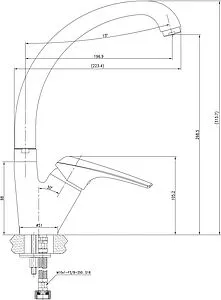 Смеситель для кухни Aquanet Conte хром SD91385, 2