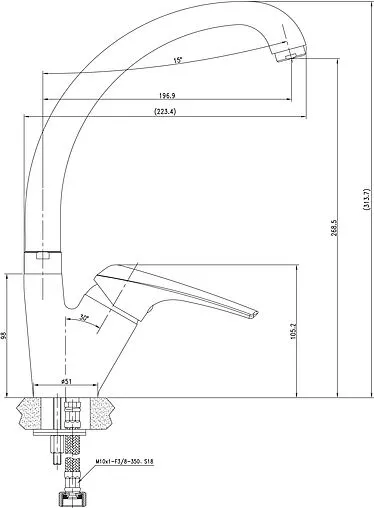 Смеситель для кухни Aquanet Conte хром SD91385 Смеситель для кухни Aquanet Conte хром SD91385