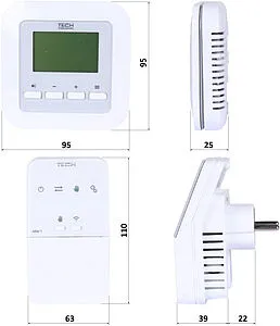Беспроводной комнатный двухпозиционный регулятор котла TECH ST-295 v2 белый WG.11.0470, 2