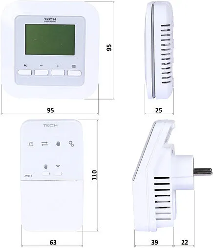 Беспроводной комнатный двухпозиционный регулятор котла TECH ST-295 v2 белый WG.11.0470