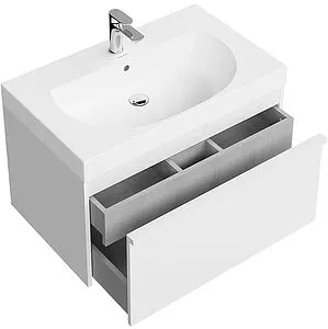 Тумба-умывальник подвесная Kerama Marazzi Modula 80 белая глянцевая MO.80.1+1\WHT+r Тумба-умывальник подвесная Kerama Marazzi Modula 80 белая глянцевая MO.80.1+1\WHT+r, 2