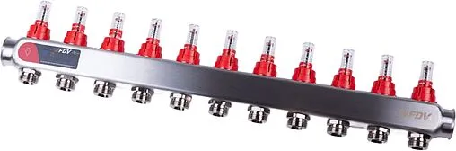 Группа коллекторная с расходомерами 11 отводов 1&quot;в/в x ¾&quot;ек FDV S1101A-1/11