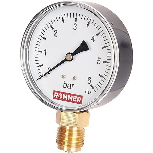 Манометр радиальный Rommer 80 мм 6 бар ½&quot; RIM-0010-800615