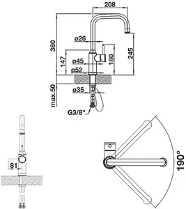 Смеситель для кухни с выдвижным изливом Blanco Livia-S манган 521290 Смеситель для кухни с выдвижным изливом Blanco Livia-S манган 521290, 2