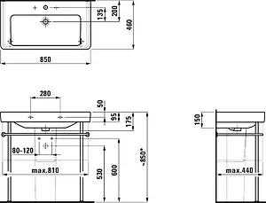 Раковина Laufen Pro S 85 белый 8.1396.5.000.104.1, 2