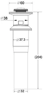 Выпуск автоматический для раковины с переливом BelBagno сатин BB-PCU-02-IN Выпуск автоматический для раковины с переливом BelBagno сатин BB-PCU-02-IN, 2