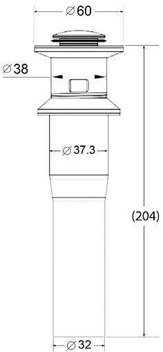 Выпуск автоматический для раковины с переливом BelBagno сатин BB-PCU-02-IN Выпуск автоматический для раковины с переливом BelBagno сатин BB-PCU-02-IN