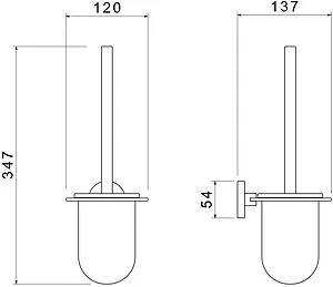 Ёршик для унитаза Aquatek Оберон чёрный матовый AQ4210MB, 2