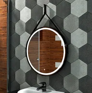 Зеркало на ремне с подсветкой Continent Millenium Black Led 50 чёрный ЗЛП985 Зеркало на ремне с подсветкой Continent Millenium Black Led 50 чёрный ЗЛП985, 2