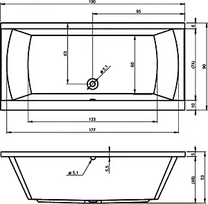 Ванна акриловая Riho JULIA 190x90 B023001005, 4
