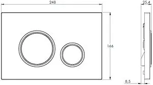 Клавиша смыва для унитаза Azario AZ-8200-0045 кнопки/белый глянцевый, кольца/хром глянцевый, 2
