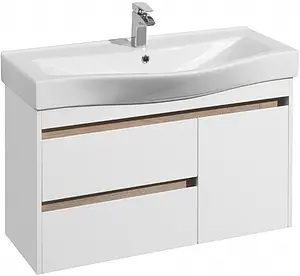 Тумба-умывальник Aquaton Нортон 100 белый глянец 1A2490K0NT010, 1