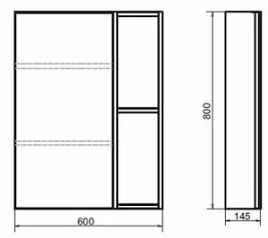 Шкаф-зеркало Comforty Штутгарт 60 дуб тёмно-коричневый 00004151036CF, 2
