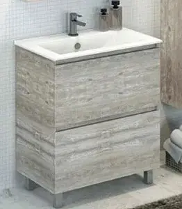 Тумба-умывальник напольная Comforty Верона 75 дуб белый 00004137102CF, 1