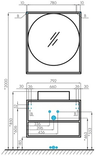 Тумба под умывальник подвесная Aquaton Лофт Фабрик 80 дуб эндгрейн 1A242401LTDU0
