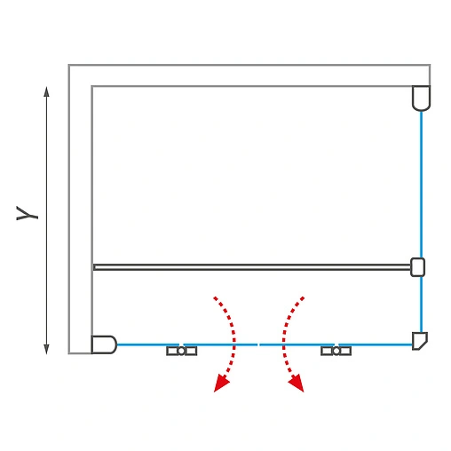 Душевое ограждение 1100x1000мм прозрачное стекло Roltechnik Elegant Line GDN2+UB/1100*1000 138-1100000-00-02+729-1000000-00-02