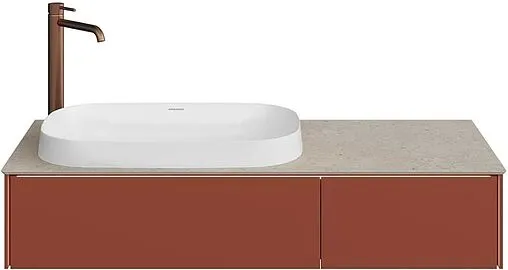 Тумба под умывальник подвесная Kerama Marazzi Magica 120 венецианский красный матовый MA.120.2\VR.M