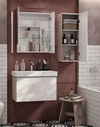 Тумба-умывальник подвесная Aquaton Марти 70 белый/ясень шимо 1A2675K0MY010