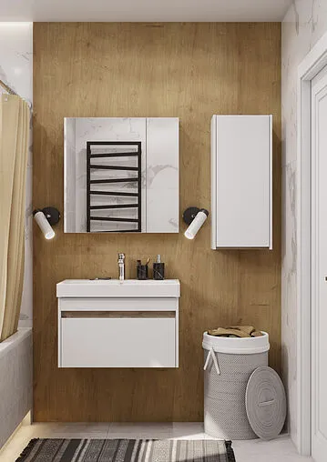 Шкаф Aquaton Марти 35 белый/дуб эндгрейн 1A270203MY010