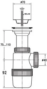Сифон бутылочный для мойки VIRPlast Элит 30980612 Сифон бутылочный для мойки VIRPlast Элит 30980612, 3
